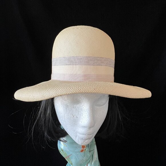 Vintage Mr. John Empress Fine Weave Straw Beige Hat, 1950's, Excellent Condition - Picture 14 of 14
